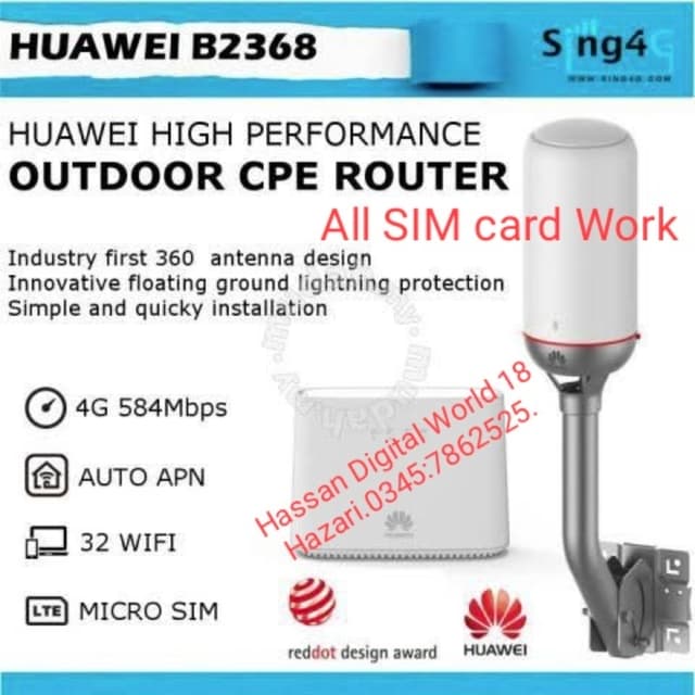 Huawei B2368 Router.Out class ki performance hy.